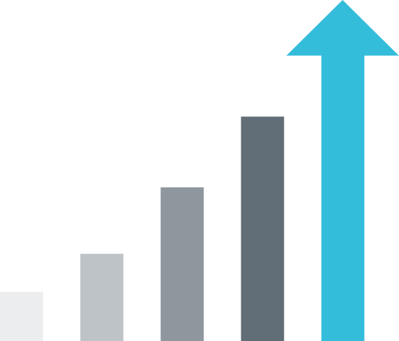 5 vertical bars progressively getting taller with the last bar as an arrow